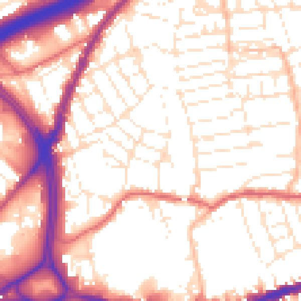 Daytime road noise heatmap for BS5 0HN