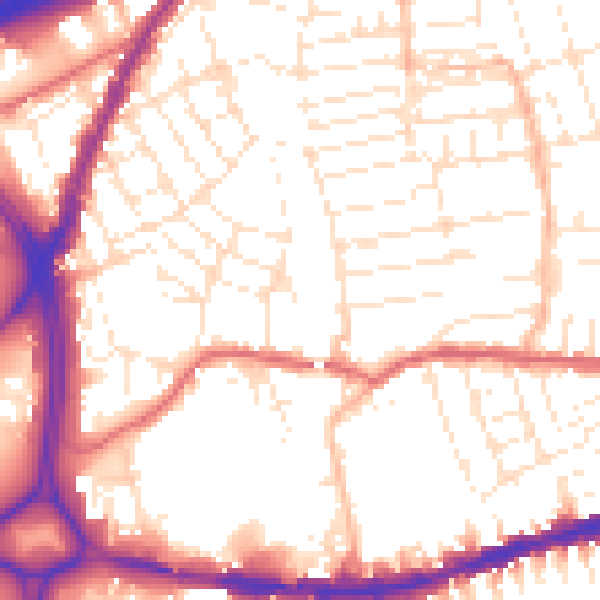 Daytime road noise heatmap for BS5 0HT