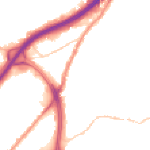 Night-time road noise heatmap for BS5 0JG