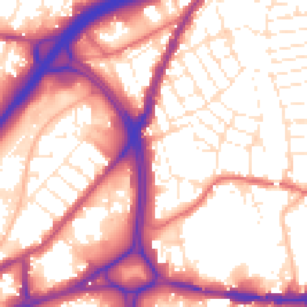 Daytime road noise heatmap for BS5 0JN