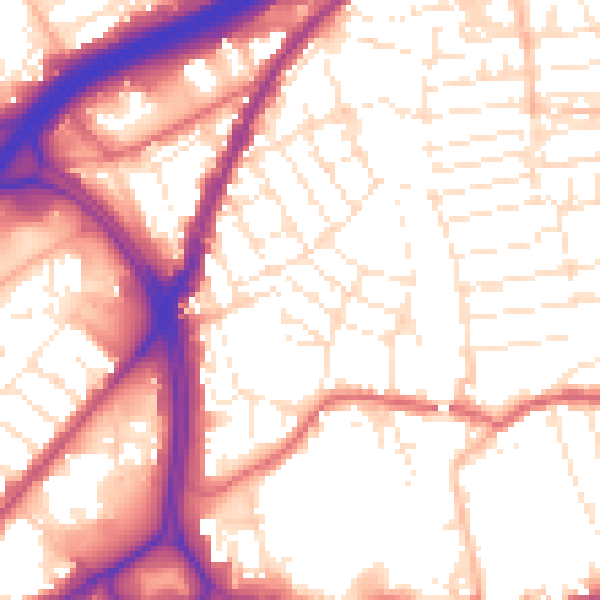 Daytime road noise heatmap for BS5 0JS