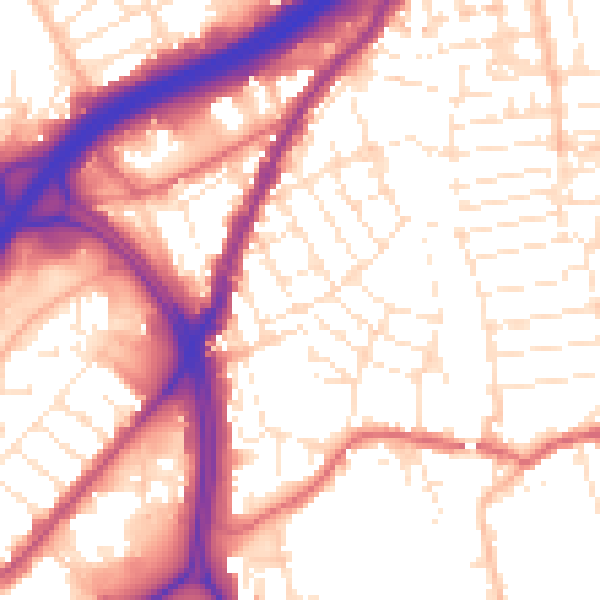 Daytime road noise heatmap for BS5 0JT