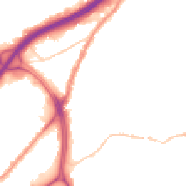 Night-time road noise heatmap for BS5 0JT