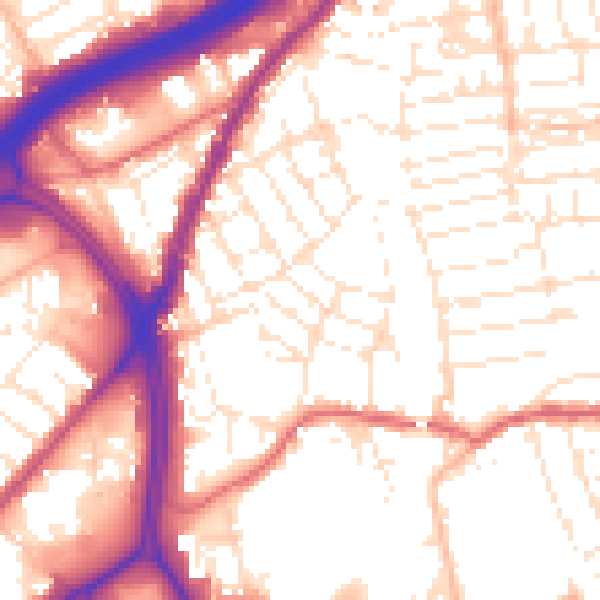 Daytime road noise heatmap for BS5 0JX