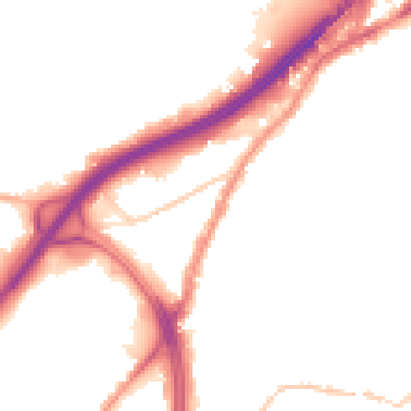 Night-time road noise heatmap for BS5 0NR