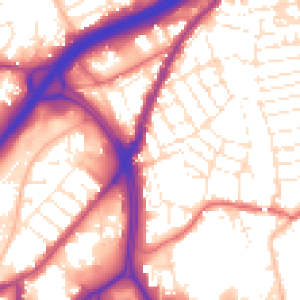 Daytime road noise heatmap for BS5 0PB