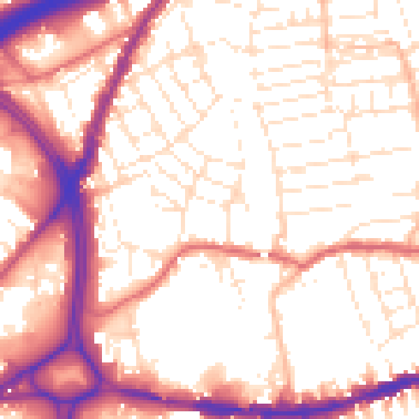Daytime road noise heatmap for BS5 0RD