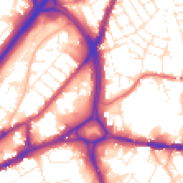 Daytime road noise heatmap for BS5 0RJ