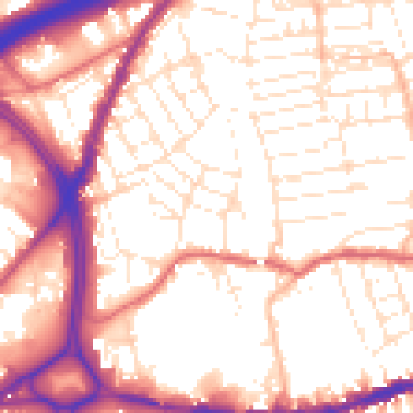Daytime road noise heatmap for BS5 0RP