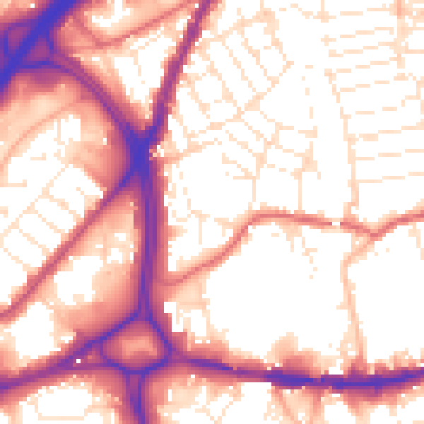 Daytime road noise heatmap for BS5 0RS