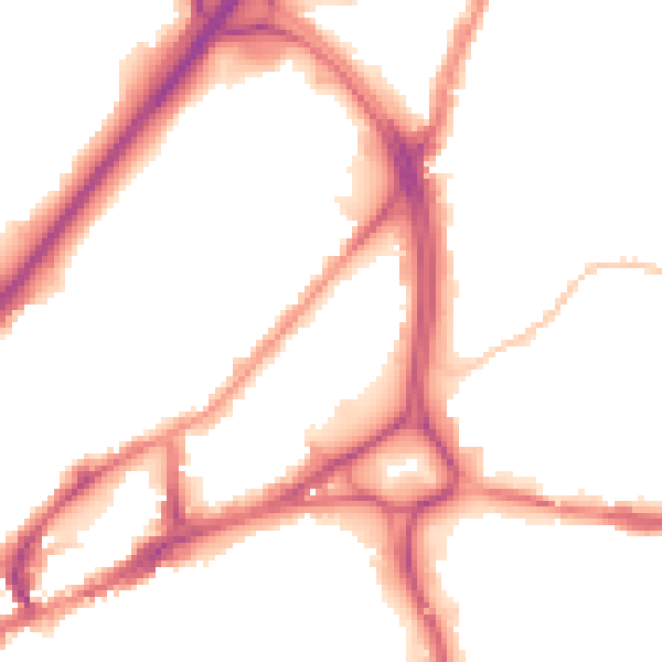Night-time road noise heatmap for BS5 0SE