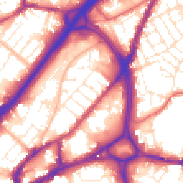 Daytime road noise heatmap for BS5 0TA