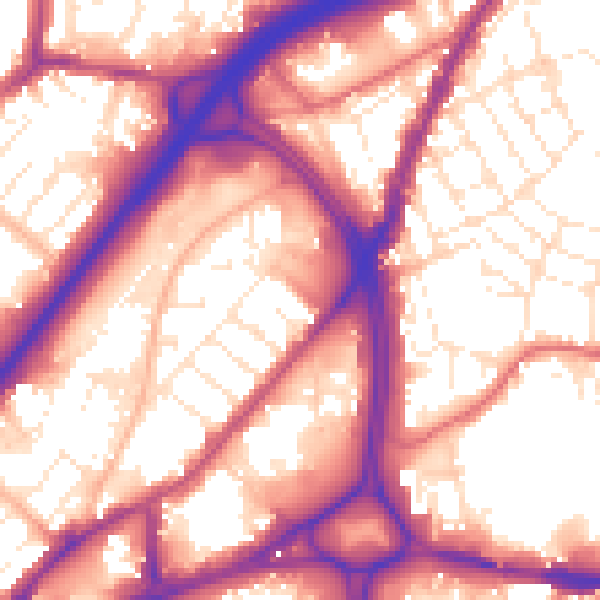 Daytime road noise heatmap for BS5 0TD
