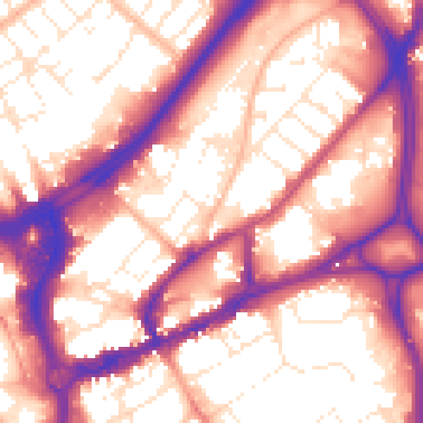 Daytime road noise heatmap for BS5 0TN