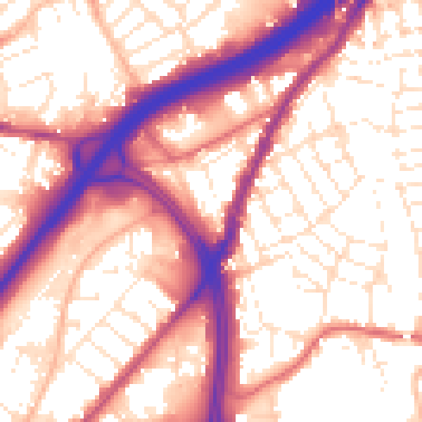 Daytime road noise heatmap for BS5 0UN