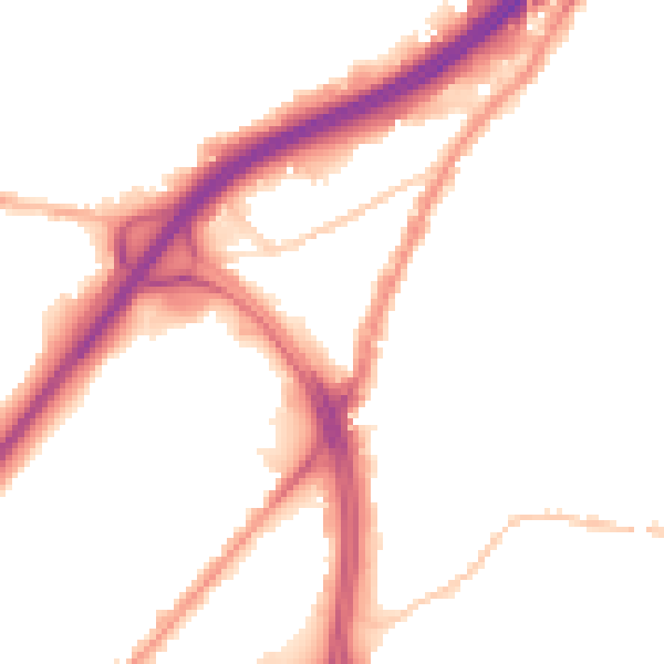 Night-time road noise heatmap for BS5 0UN