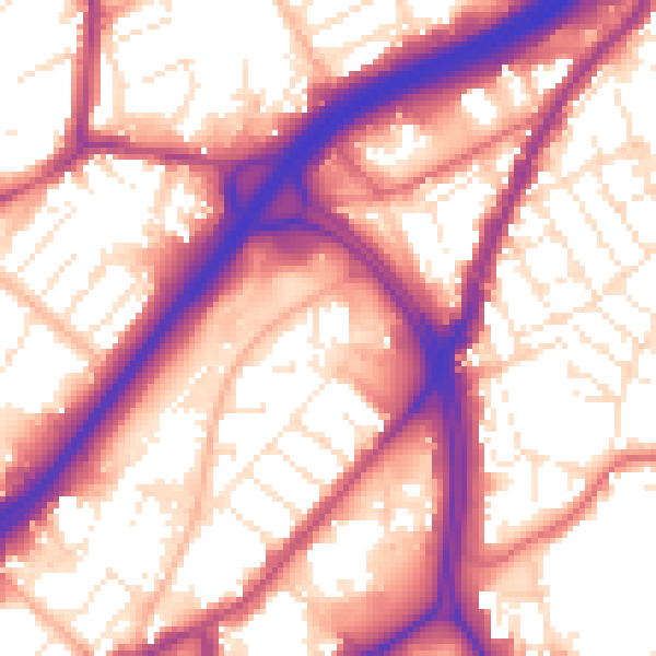Daytime road noise heatmap for BS5 0US