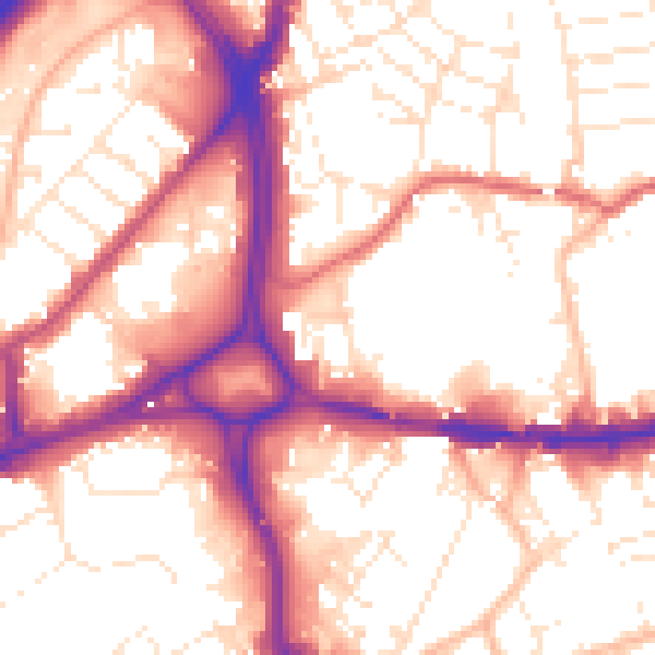 Daytime road noise heatmap for BS5 0XE