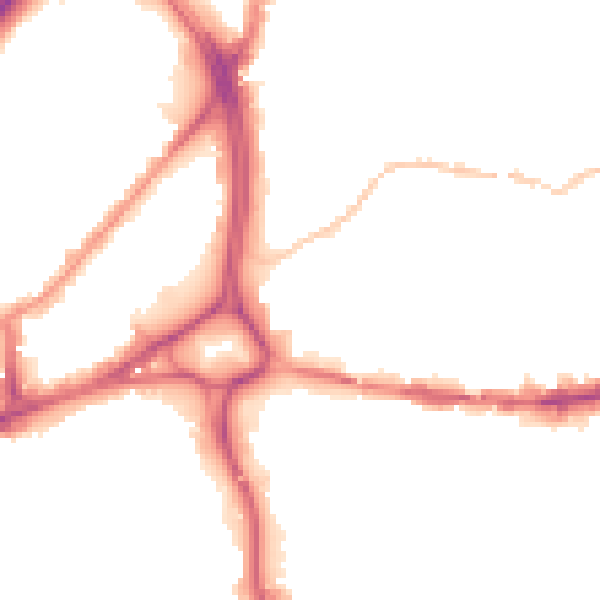 Night-time road noise heatmap for BS5 0XE