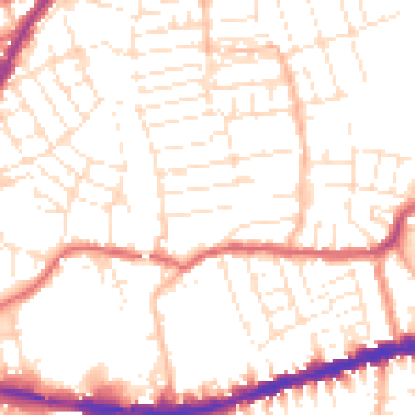 Daytime road noise heatmap for BS5 6AJ