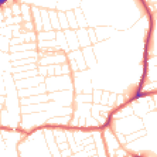 Daytime road noise heatmap for BS5 6BS