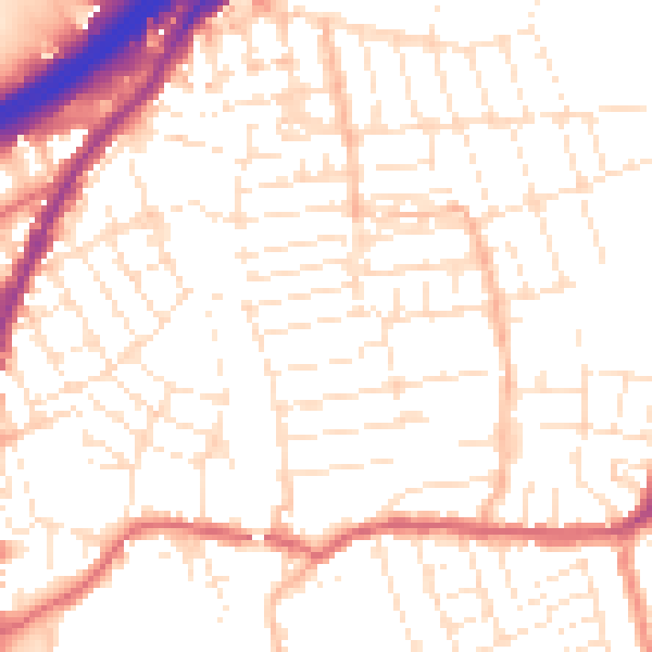 Daytime road noise heatmap for BS5 6DA