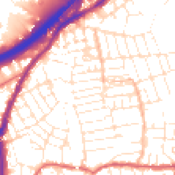 Daytime road noise heatmap for BS5 6DG
