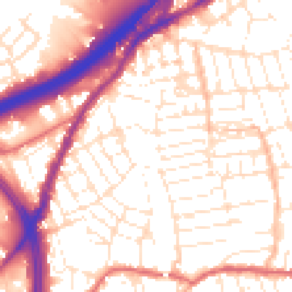 Daytime road noise heatmap for BS5 6DJ
