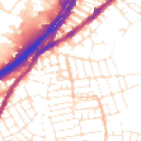 Daytime road noise heatmap for BS5 6DR
