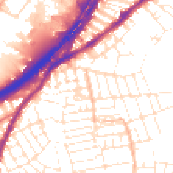 Daytime road noise heatmap for BS5 6DS