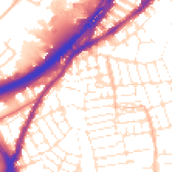 Daytime road noise heatmap for BS5 6DX