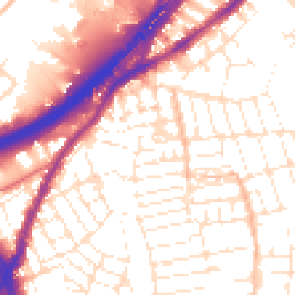 Daytime road noise heatmap for BS5 6DY