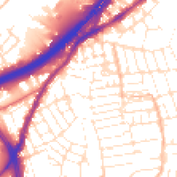 Daytime road noise heatmap for BS5 6DZ