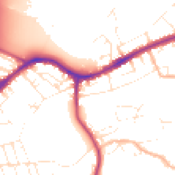 Daytime road noise heatmap for BS5 6EB