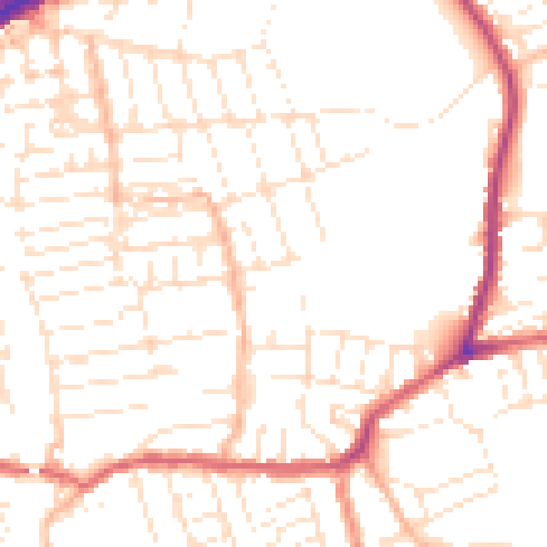 Daytime road noise heatmap for BS5 6EE