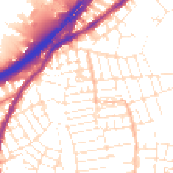Daytime road noise heatmap for BS5 6ES