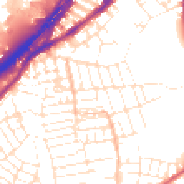 Daytime road noise heatmap for BS5 6EY