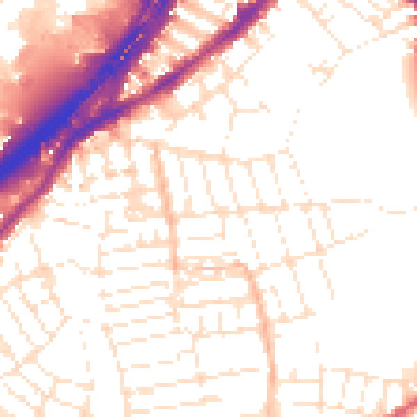 Daytime road noise heatmap for BS5 6EZ