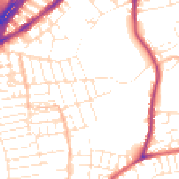 Daytime road noise heatmap for BS5 6HG
