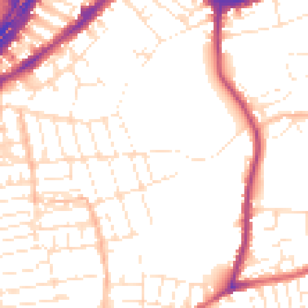 Daytime road noise heatmap for BS5 6HL