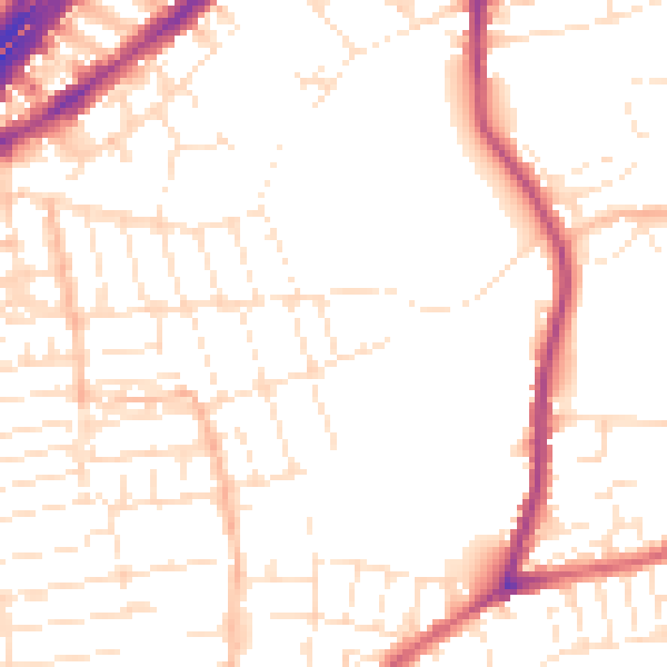 Daytime road noise heatmap for BS5 6HN