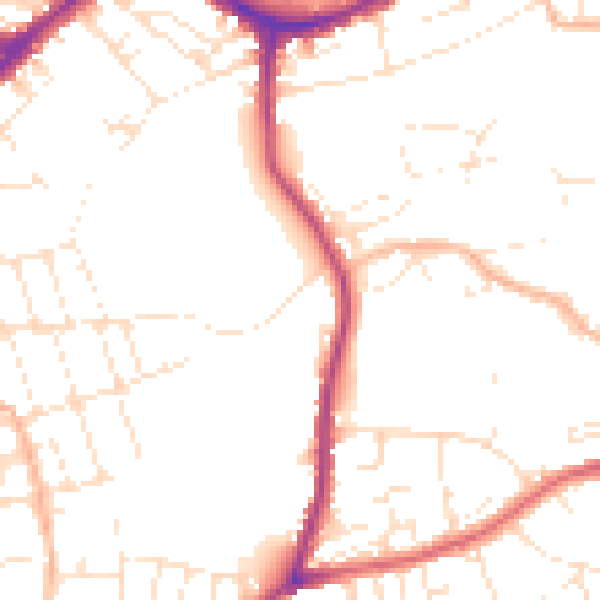 Daytime road noise heatmap for BS5 6HS