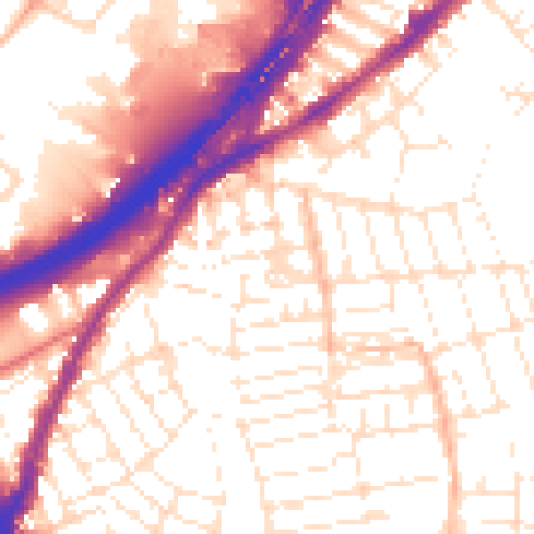 Daytime road noise heatmap for BS5 6JL