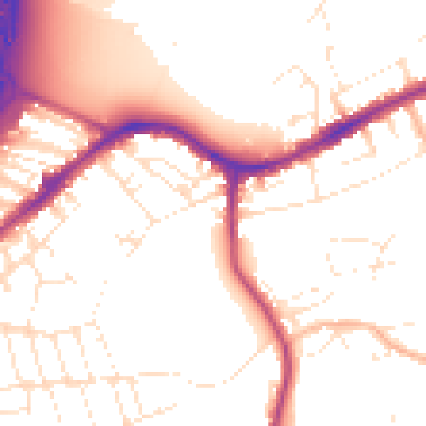 Daytime road noise heatmap for BS5 6LN
