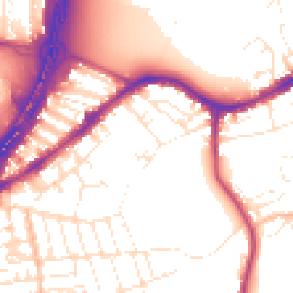 Daytime road noise heatmap for BS5 6LU