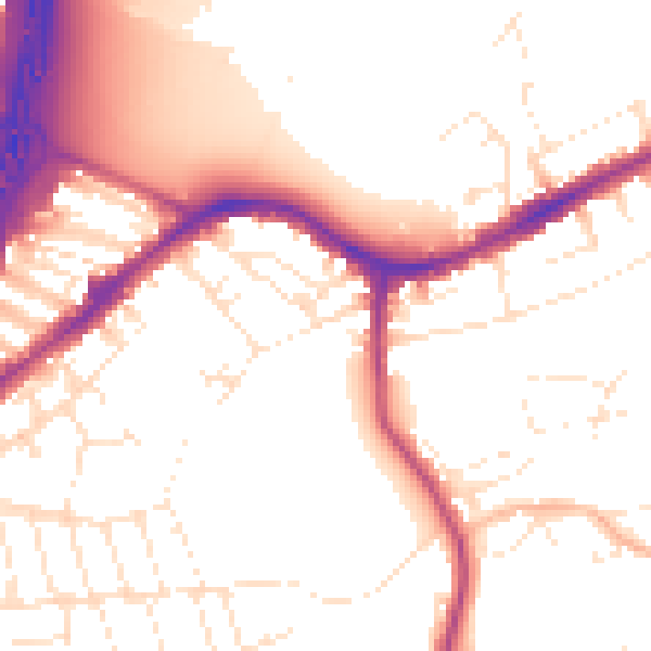 Daytime road noise heatmap for BS5 6LW