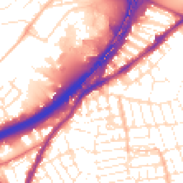Daytime road noise heatmap for BS5 6NA