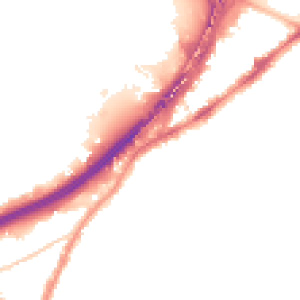 Night-time road noise heatmap for BS5 6NA