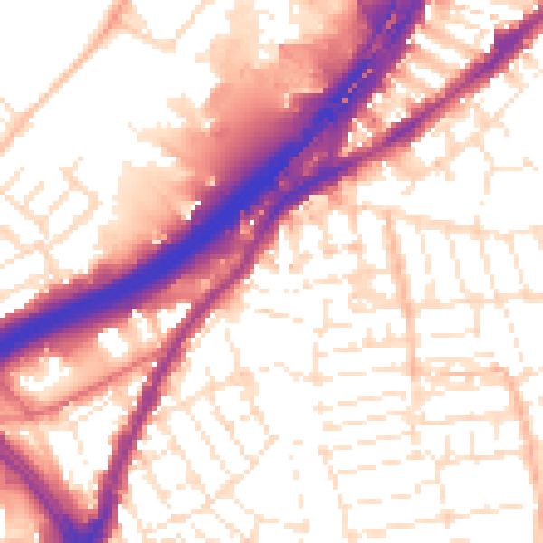 Daytime road noise heatmap for BS5 6NF