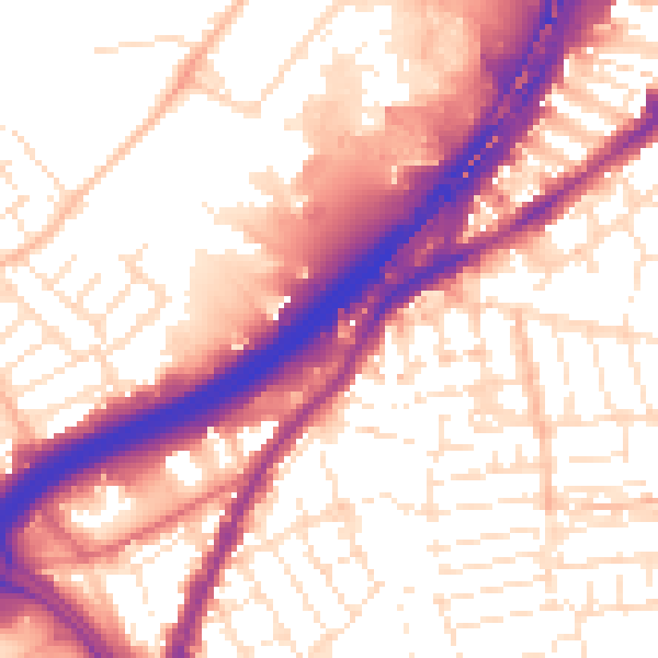 Daytime road noise heatmap for BS5 6NJ